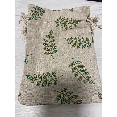 Пакет тканевой, Зеленые узоры, 14*20 см